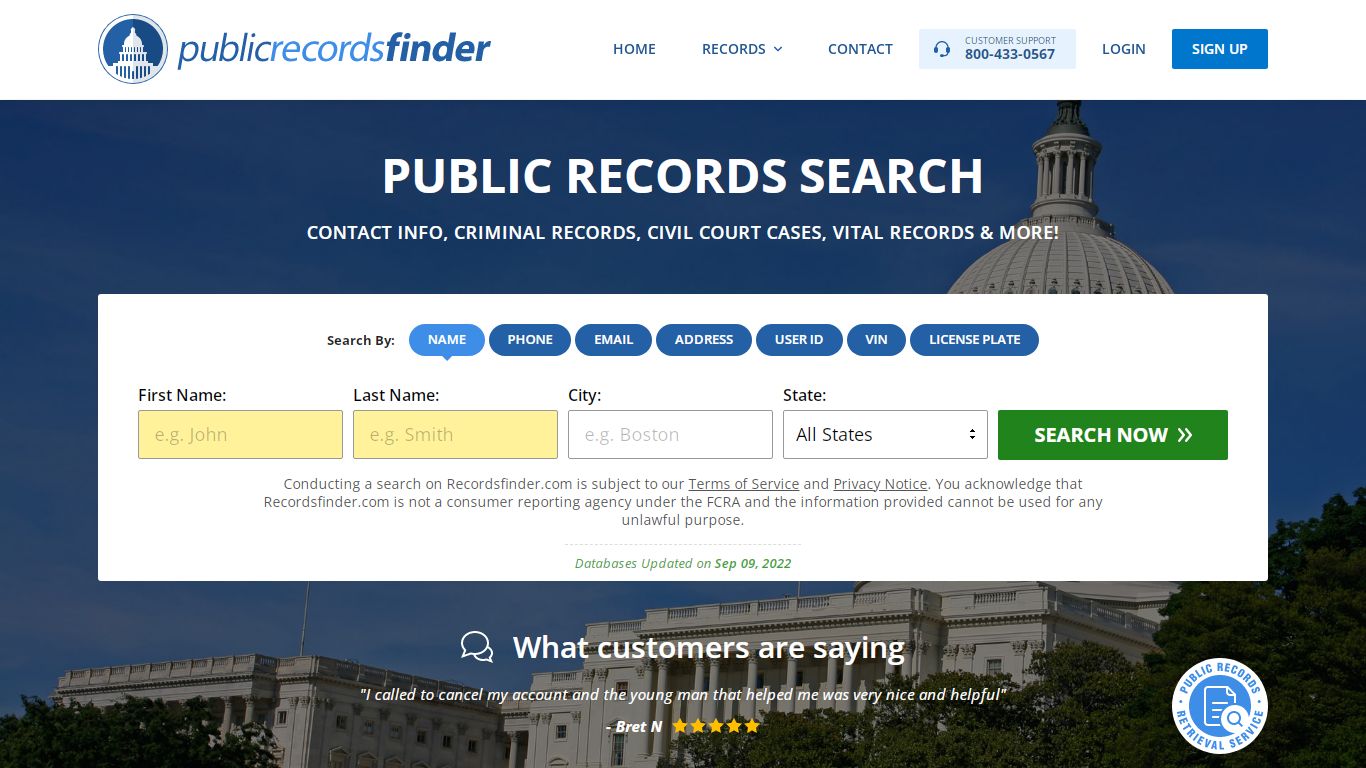 Public Records Search - Recordsfinder.com